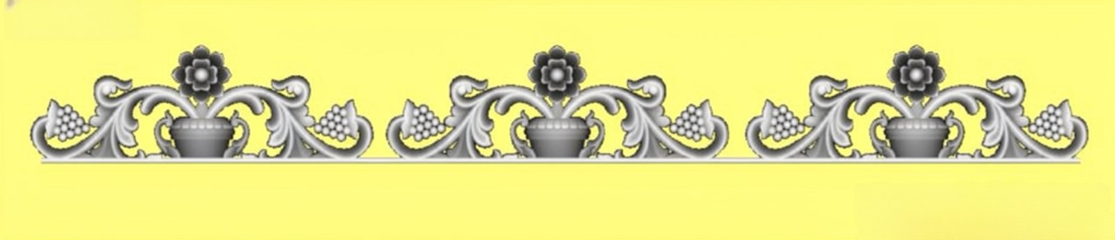 Mix - MIX-44 Elegant Floral Scrollwork Decorative Border 3D Relief Model